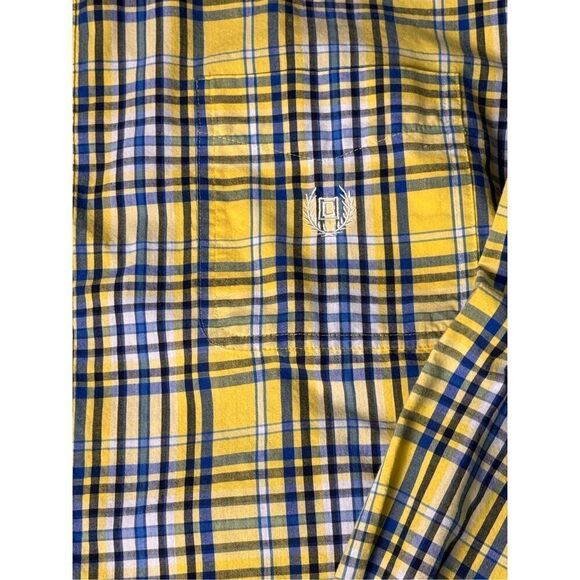 Chaps Mens Easy Care Yellow Plaid Shirt, Size XXL - Picture 3 of 10